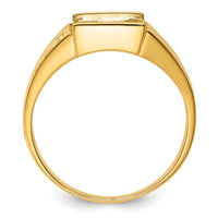 14k Men's Polished and Textured Masonic Ring Mounting-Y4092