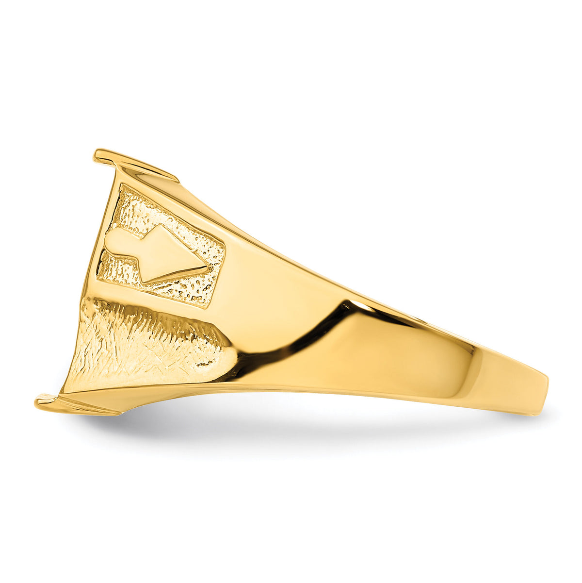 14k Men's Polished and Textured Masonic Ring Mounting-Y4092