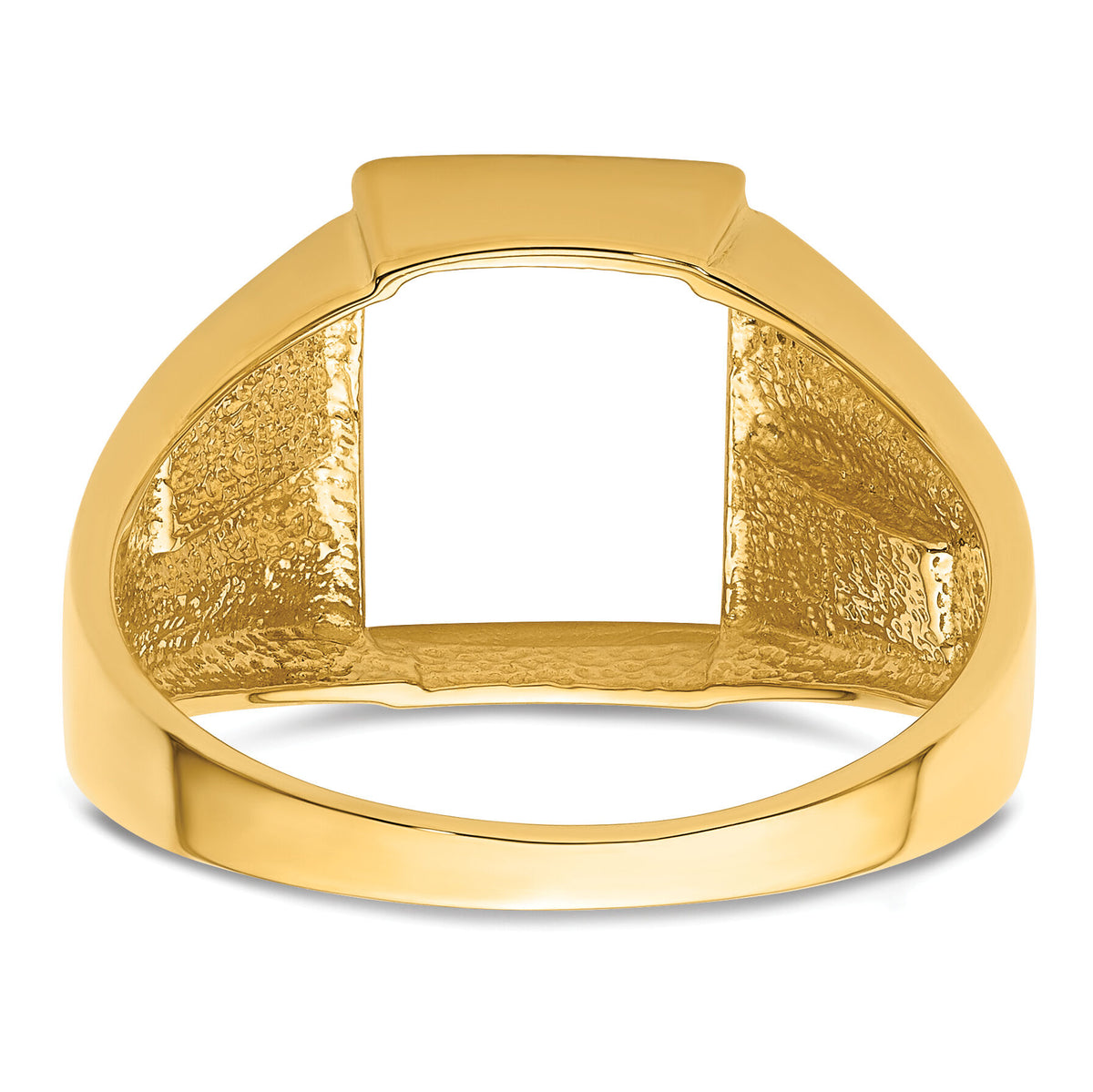 14k Men's Polished and Textured Masonic Ring Mounting-Y4092