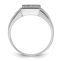 14k White Gold Men's Polished and Textured Masonic Ring Mounting-Y4093