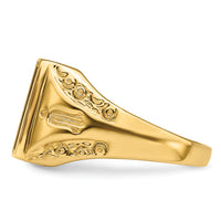 14k Men's Polished and Textured Masonic Ring Mounting-Y4094