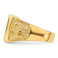 14k Men's Polished and Textured Masonic Ring Mounting-Y4096