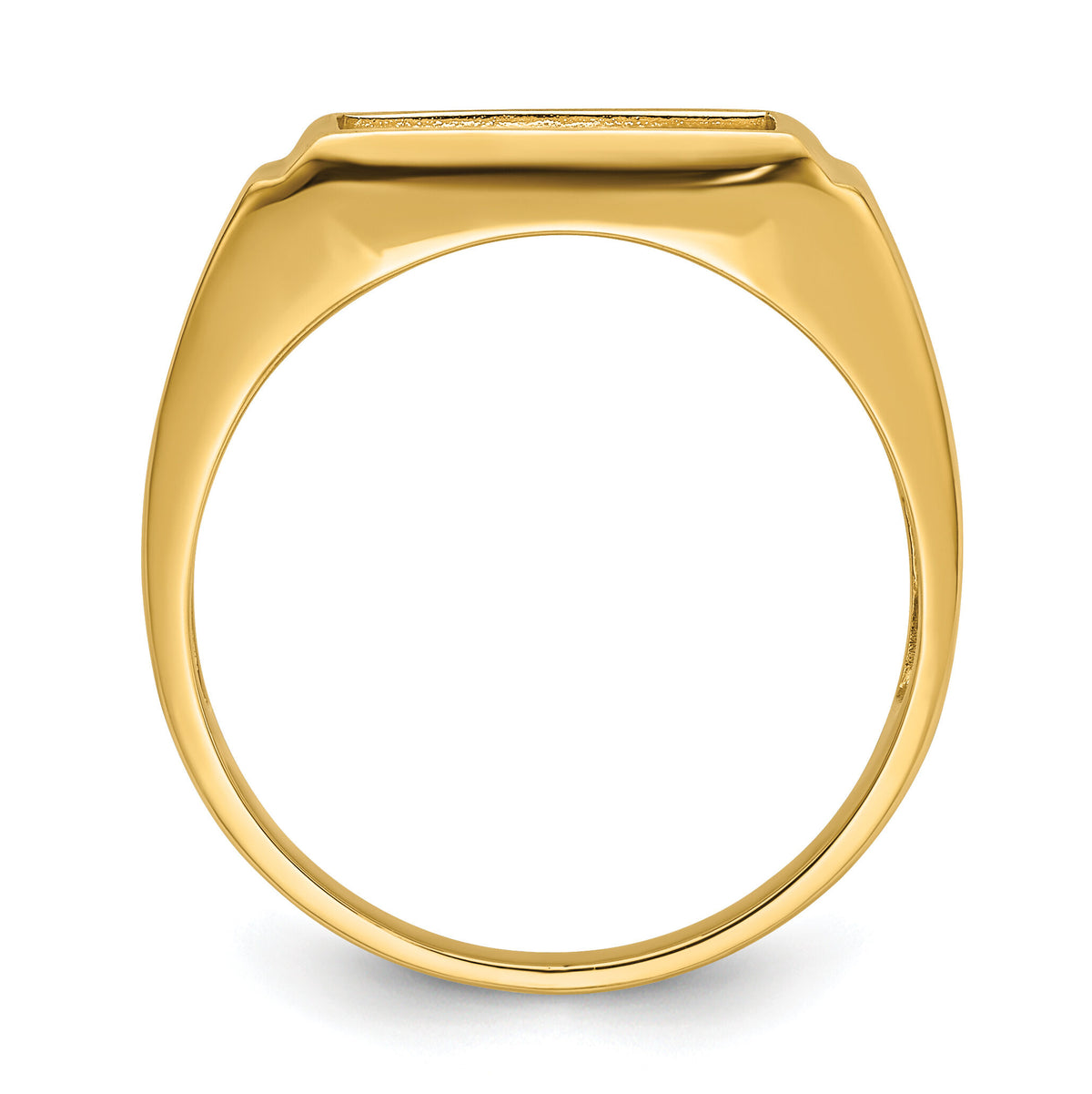 14k Men's Polished and Textured Masonic Ring Mounting-Y4108