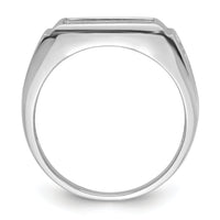 14k White Gold Men's Polished and Textured Masonic Ring Mounting-Y4109