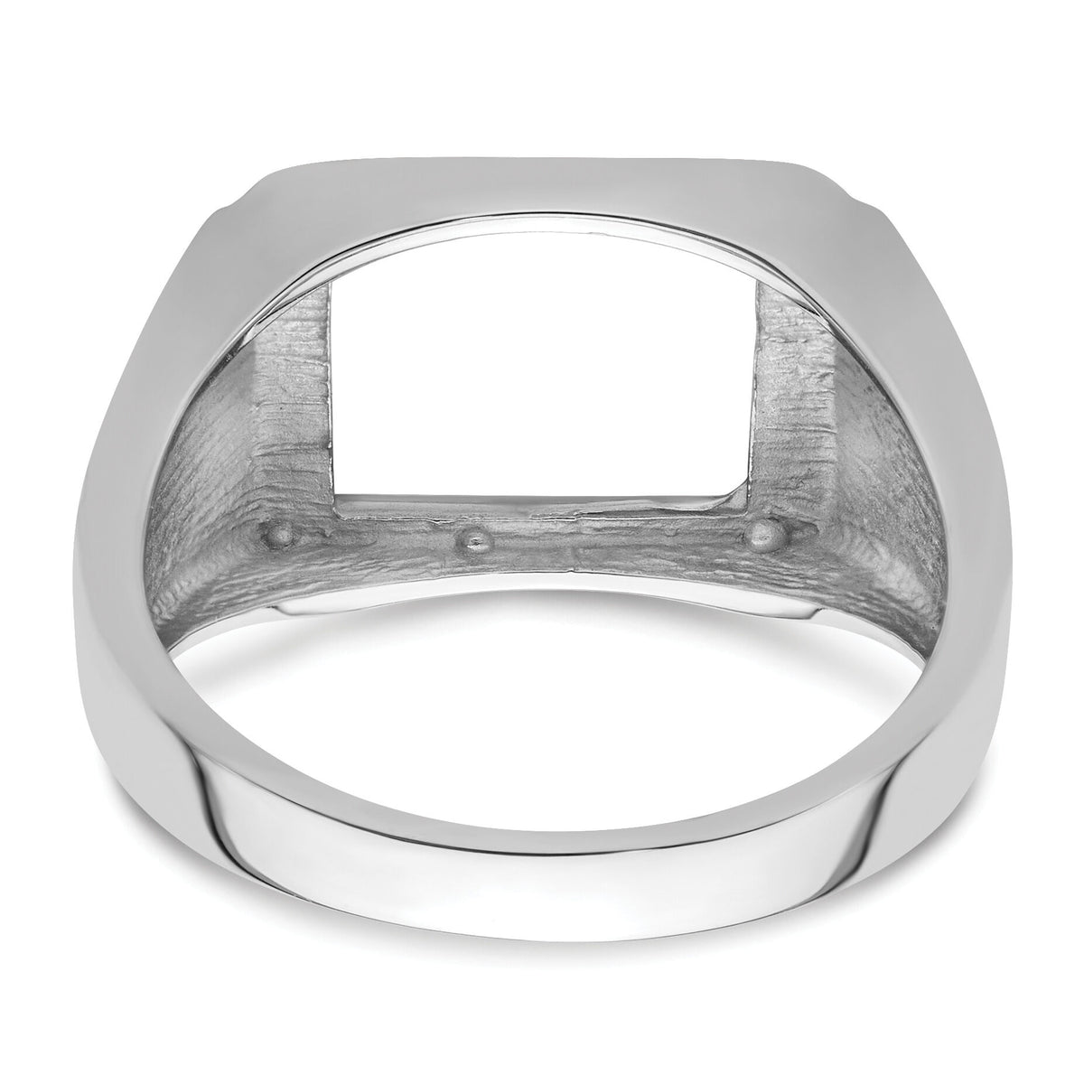 14k White Gold Men's Polished and Textured Masonic Ring Mounting-Y4109