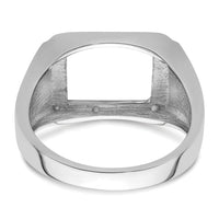14k White Gold Men's Polished and Textured Masonic Ring Mounting-Y4109