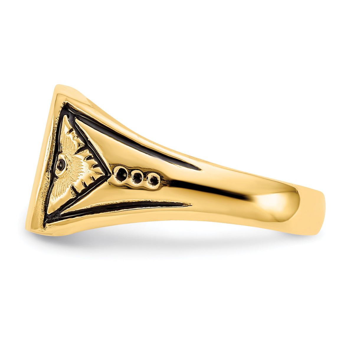 14k 11.5x11.0mm Closed Back Antiqued Signet Ring-Y4139