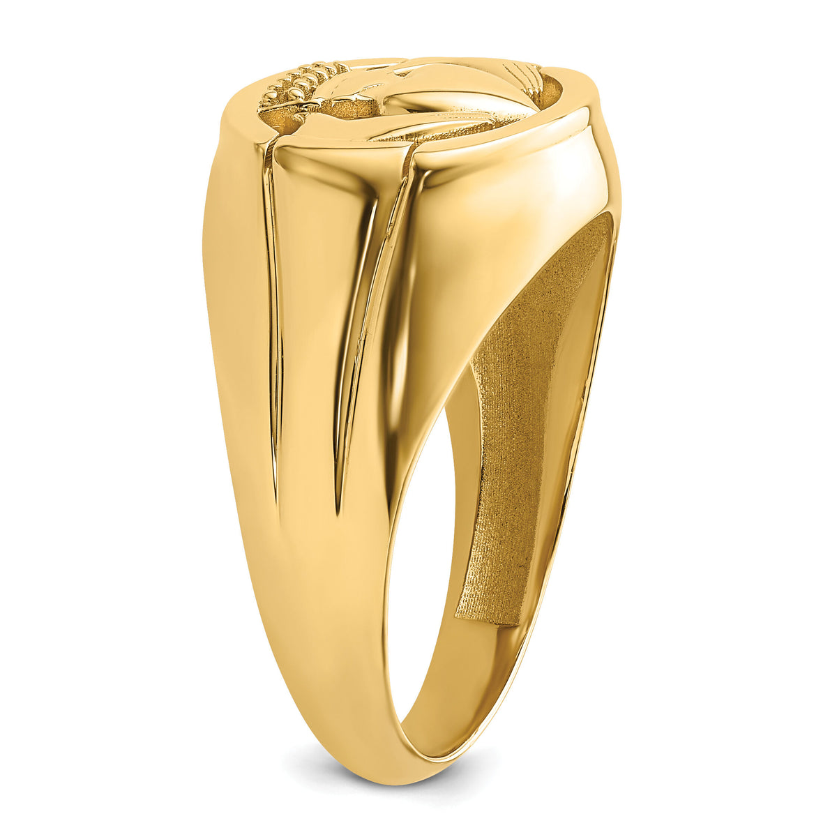 14k .01ct. Diamond and Onyx Mens Claddagh Ring Mounting-Y4142