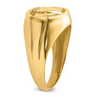 14k .01ct. Diamond and Onyx Mens Claddagh Ring Mounting-Y4142