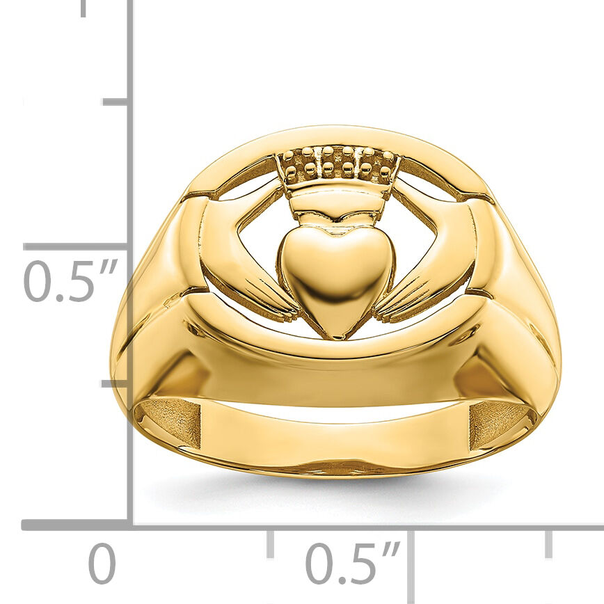 14k .01ct. Diamond and Onyx Mens Claddagh Ring Mounting-Y4142