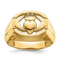 14k .01ct. Diamond and Onyx Mens Claddagh Ring Mounting-Y4142