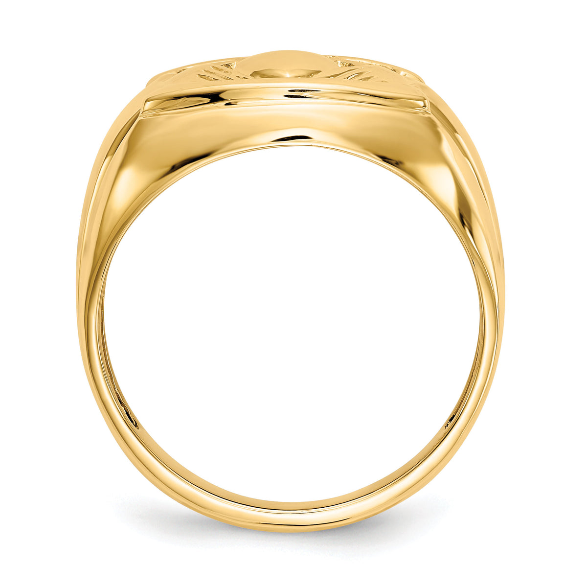 14k AA Diamond and Onyx Mens Claddagh Ring-Y4142AA