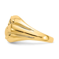 14k AA Diamond and Onyx Mens Claddagh Ring-Y4142AA
