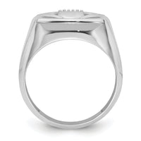 14k White Gold .01ct. Diamond/Onyx Men's Claddagh Ring Mounting-Y4143