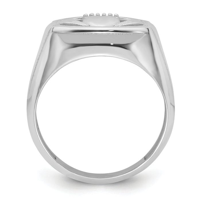 14k White Gold .01ct. Diamond/Onyx Men's Claddagh Ring Mounting-Y4143