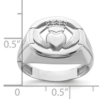 14k White Gold .01ct. Diamond/Onyx Men's Claddagh Ring Mounting-Y4143
