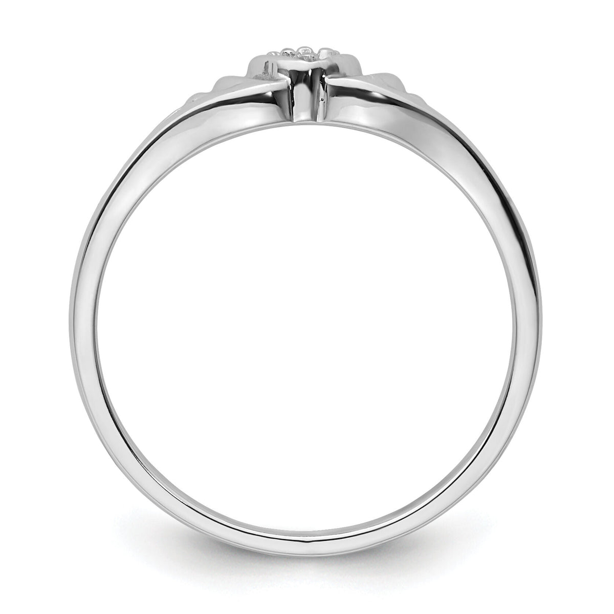 14k White Gold .03ct. Diamond Heart Ring Mounting-Y4176