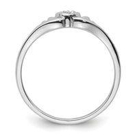 14k White Gold .03ct. Diamond Heart Ring Mounting-Y4176
