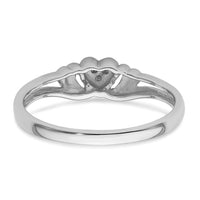 14k White Gold .03ct. Diamond Heart Ring Mounting-Y4176