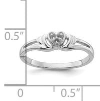 14k White Gold .03ct. Diamond Heart Ring Mounting-Y4176