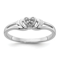 14k White Gold .03ct. Diamond Heart Ring Mounting-Y4176