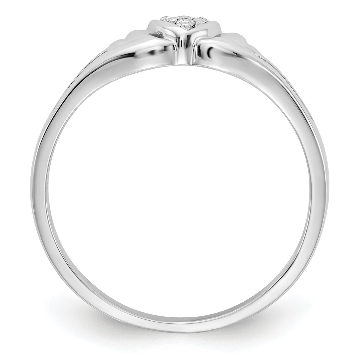 14k White Gold AA Diamond Heart Ring-Y4176AA