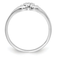 14k White Gold AA Diamond Heart Ring-Y4176AA