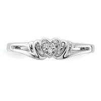 14k White Gold AA Diamond Heart Ring-Y4176AA