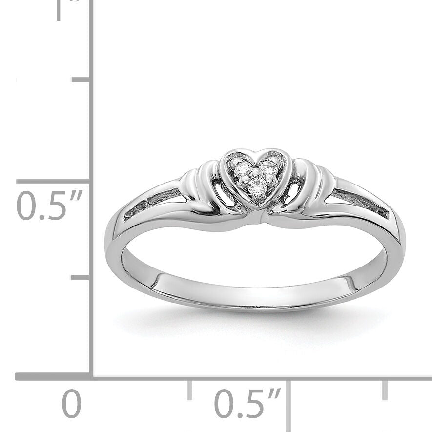 14k White Gold AA Diamond Heart Ring-Y4176AA