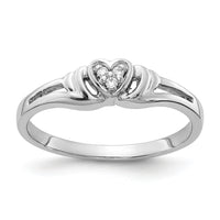 14k White Gold AA Diamond Heart Ring-Y4176AA