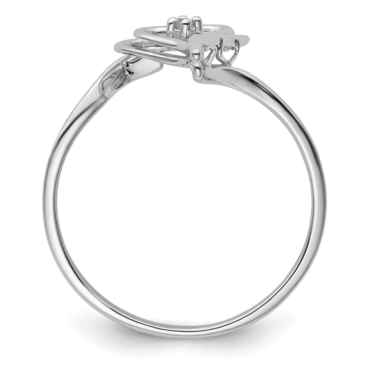 14k White Gold Heart Ring Mounting-Y4178