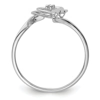 14k White Gold Heart Ring Mounting-Y4178