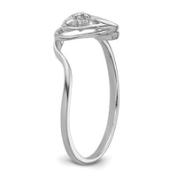 14k White Gold Heart Ring Mounting-Y4178