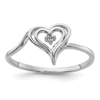 14k White Gold Heart Ring Mounting-Y4178