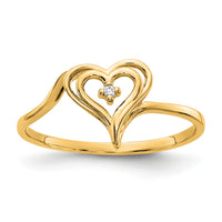 14k AA Diamond Heart Ring-Y4178YAA