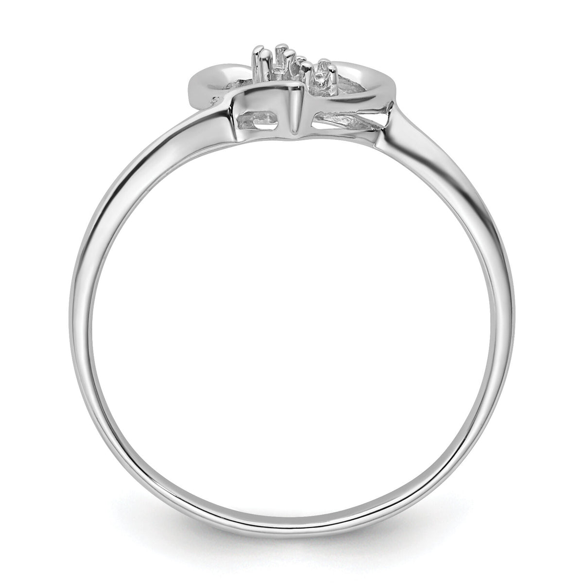 14k White Gold .02ct. Diamond Heart Ring Mounting-Y4184