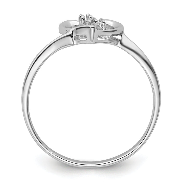 14k White Gold .02ct. Diamond Heart Ring Mounting-Y4184