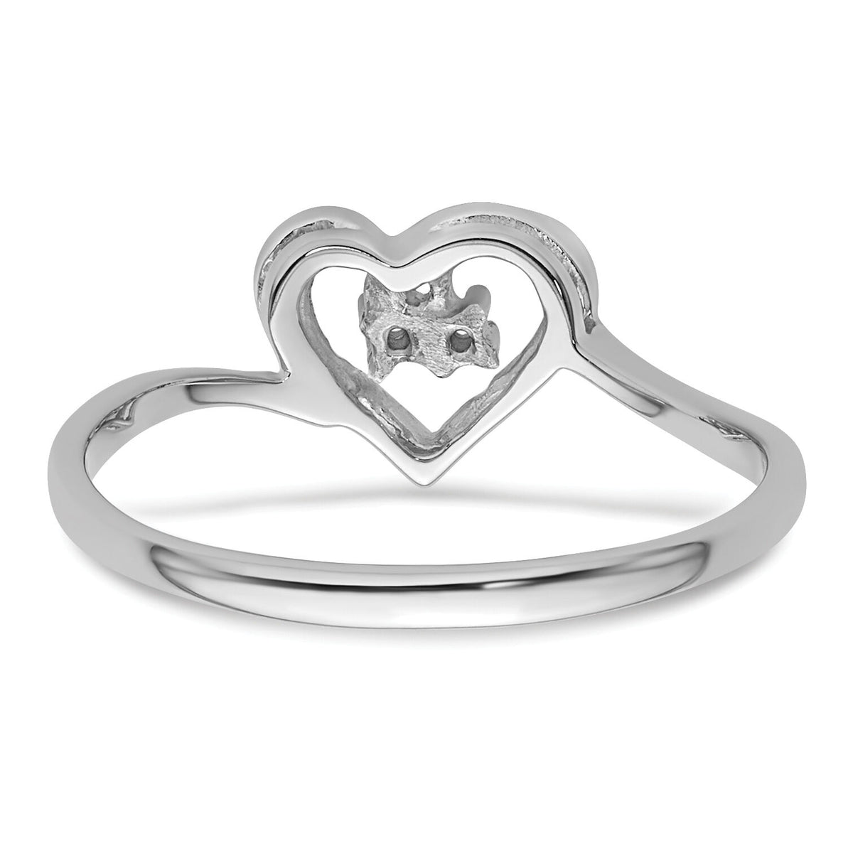 14k White Gold .02ct. Diamond Heart Ring Mounting-Y4184