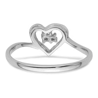 14k White Gold .02ct. Diamond Heart Ring Mounting-Y4184