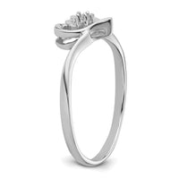 14k White Gold .02ct. Diamond Heart Ring Mounting-Y4184