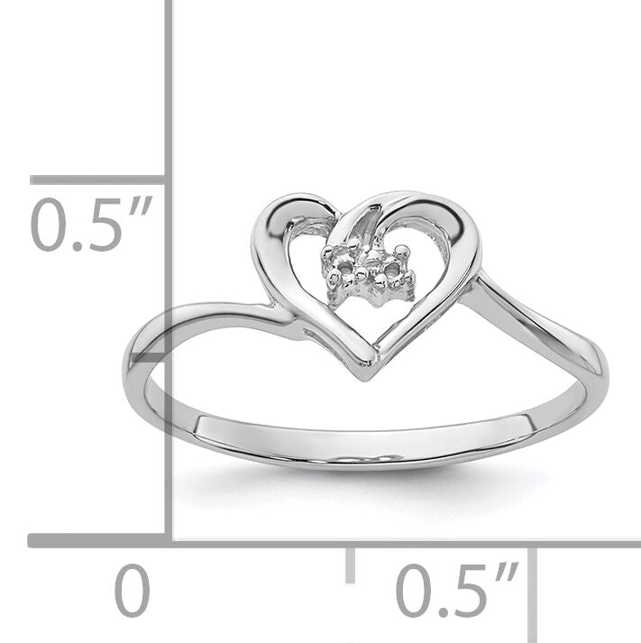 14k White Gold .02ct. Diamond Heart Ring Mounting-Y4184