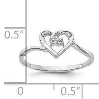 14k White Gold .02ct. Diamond Heart Ring Mounting-Y4184