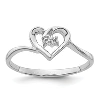 14k White Gold .02ct. Diamond Heart Ring Mounting-Y4184