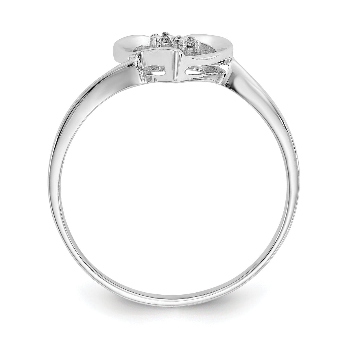 14k White Gold AA Diamond heart ring-Y4184AA