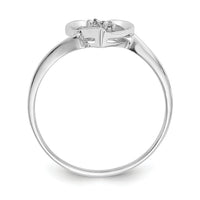 14k White Gold AA Diamond heart ring-Y4184AA