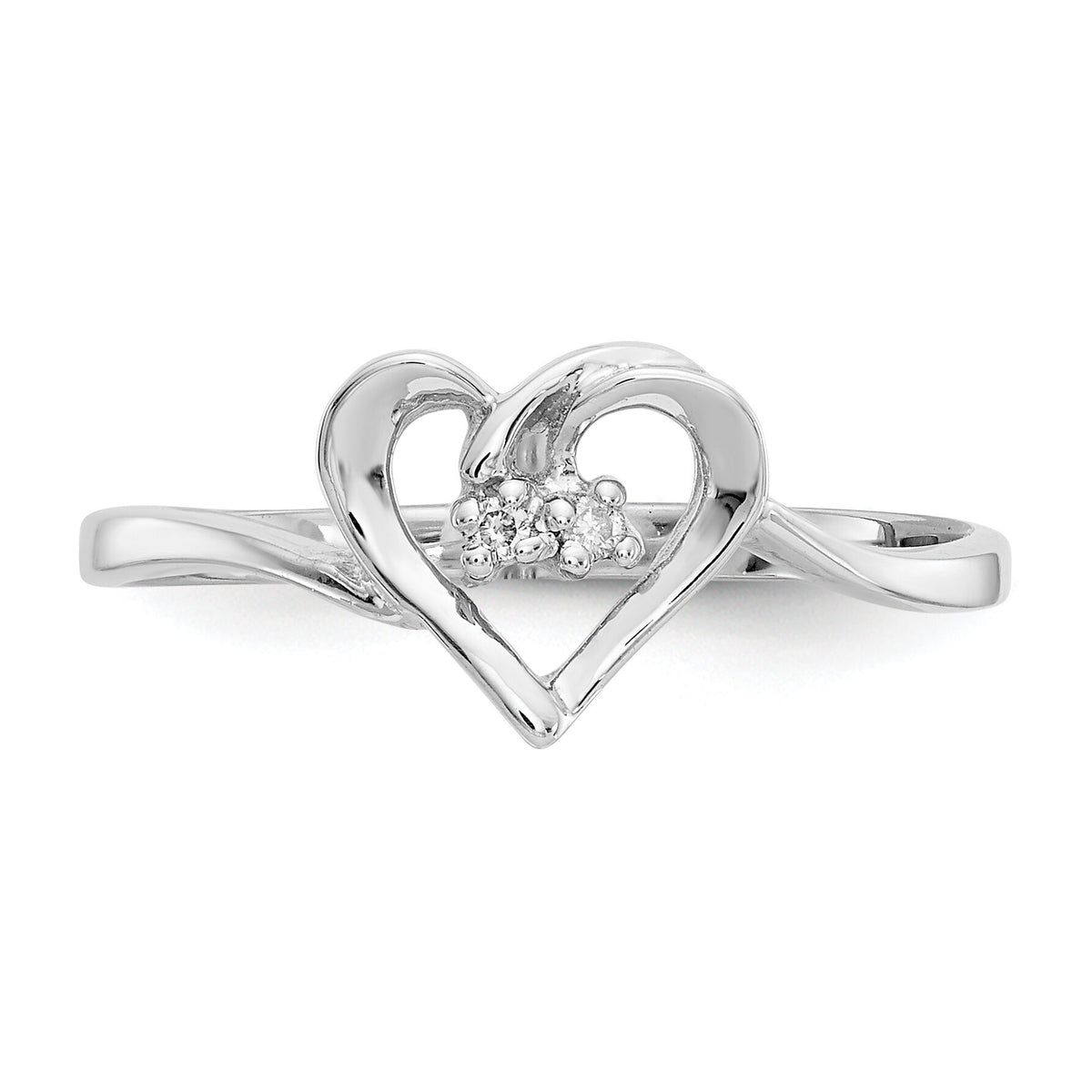 14k White Gold AA Diamond heart ring-Y4184AA