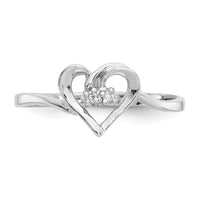 14k White Gold AA Diamond heart ring-Y4184AA