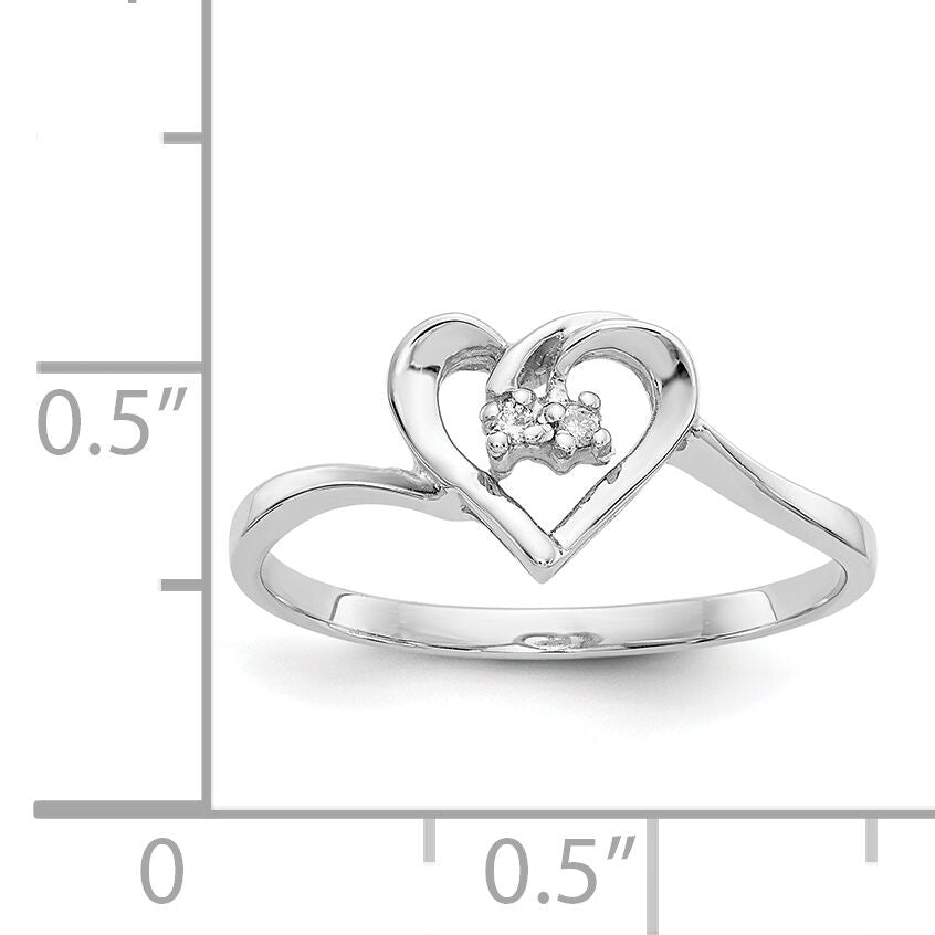 14k White Gold AA Diamond heart ring-Y4184AA