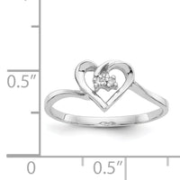14k White Gold AA Diamond heart ring-Y4184AA