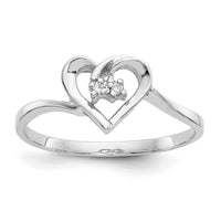 14k White Gold AA Diamond heart ring-Y4184AA